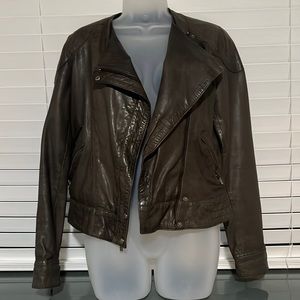 Cole Haan Dark Brown Leather Jacket